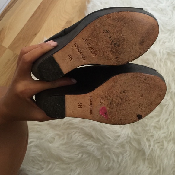 Joes Jeans black leather/suede peep toe booties 6 - Picture 3 of 3